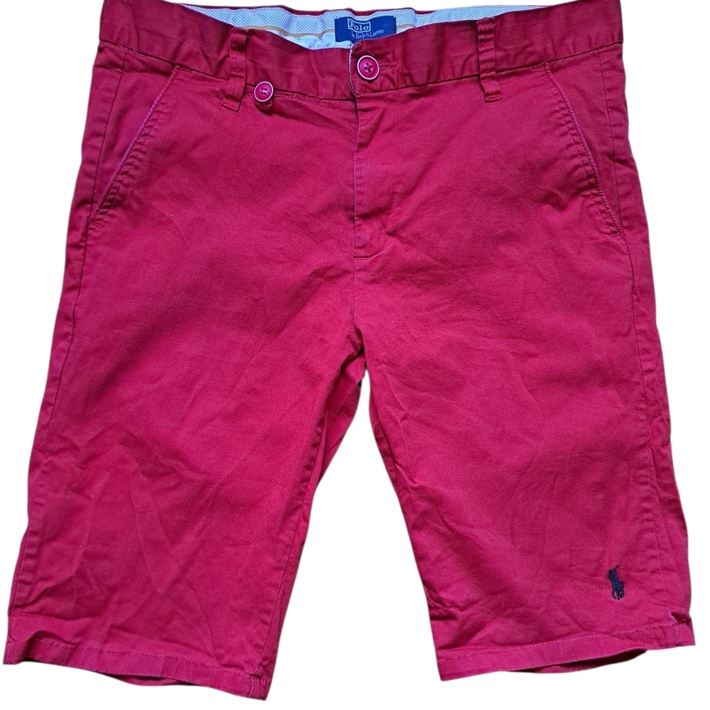 Ralph Lauren Polo Red Cotton Chino Shorts Large